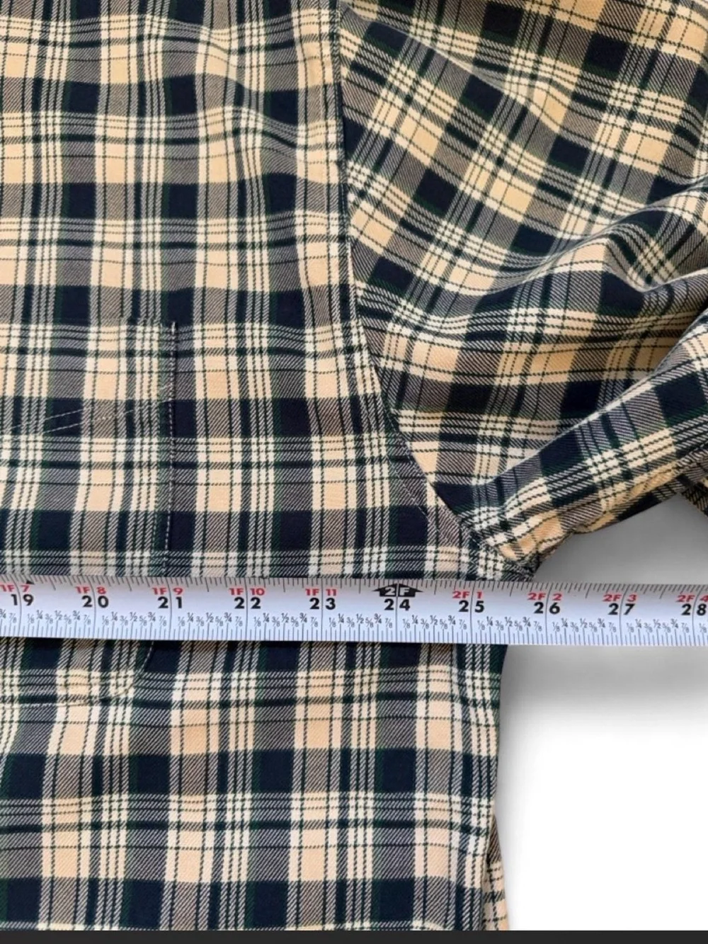 Structure Men’s Navy and Beige Plaid Button-Down Shirt